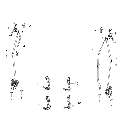 2016 Chrysler Town & Country ADJUSTER-Seat Belt Turning Loop Diagram for 1DW77HL5AB