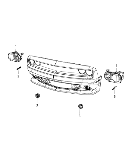 2016 Dodge Challenger Front Lamps Diagram 1