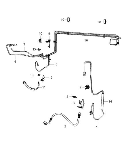 2018 Chrysler 300 Front Brake Lines & Hoses Diagram 1