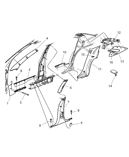 2005 Chrysler Sebring Molding-SCUFF Diagram for SY78TL2AF