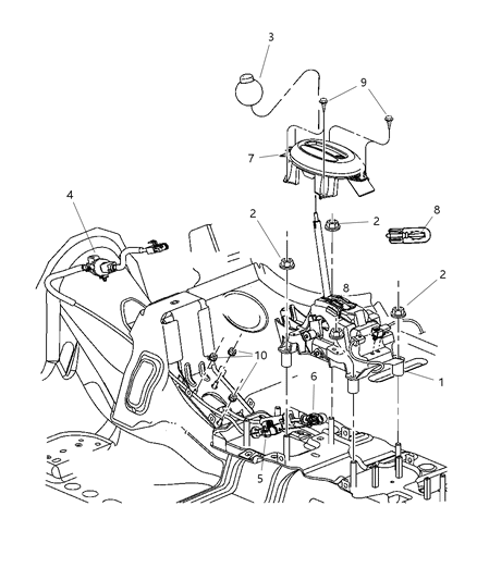 2009 Chrysler PT Cruiser Gearshift Controls Diagram