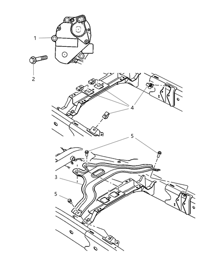 2004 Dodge Durango Gear Motor & Skid Plate Electric Shift Diagram 1