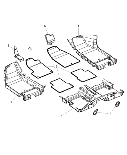 2015 Dodge Dart Carpet - Passenger Compartment Diagram
