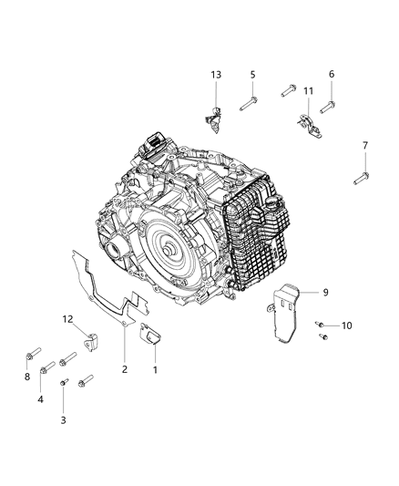 2017 Jeep Renegade Transmission Dust Shields And Mounting Bolts Diagram