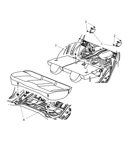 2013 Chrysler 200 Second Row - Rear Seats Diagram