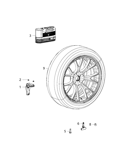 2018 Dodge Charger Sensor, Tire Pressure Diagram