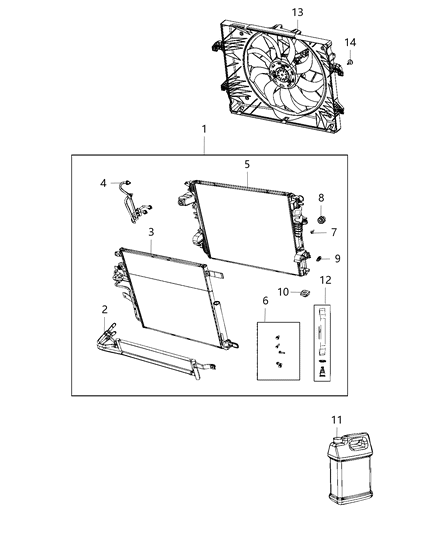 2020 Ram 1500 New Style Radiator & Related Parts Diagram 2