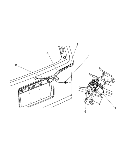 2007 Dodge Nitro Rear Wiper & Washer Diagram