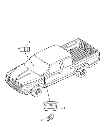 2010 Dodge Dakota Air Bags Front Diagram