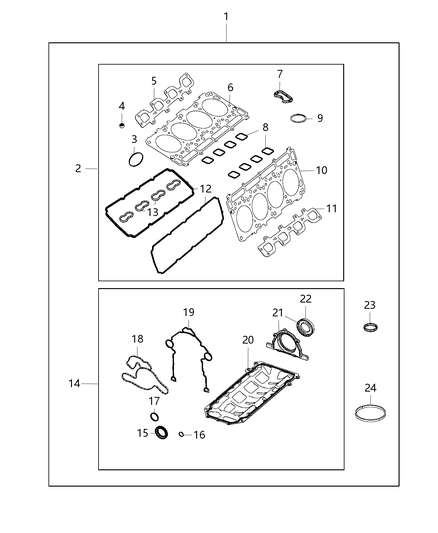 2014 Dodge Durango Engine Gasket / Install Kits Diagram 2