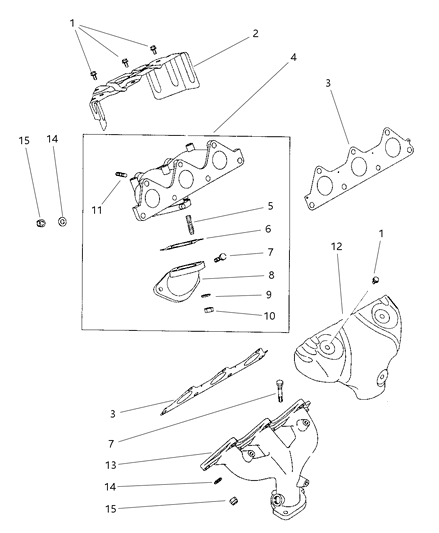 1997 Chrysler Sebring Manifolds - Intake & Exhaust Diagram 3