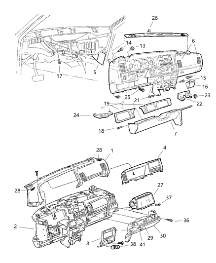 1997 Jeep Grand Cherokee Pad-Instrument Panel Diagram for 5DT34TAZ