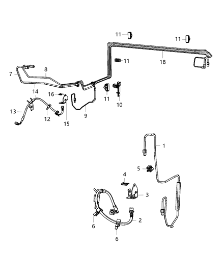 2018 Chrysler 300 Front Brake Lines & Hoses Diagram 2