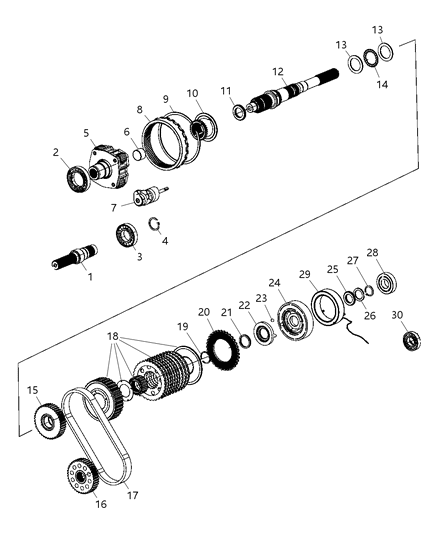 2011 Ram 1500 Bearing-Output Shaft Diagram for 68089732AA