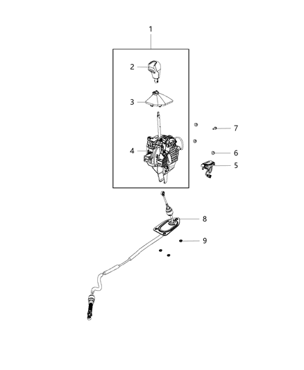 2017 Ram ProMaster City Knob-GEARSHIFT Diagram for 5SG67LXHAA