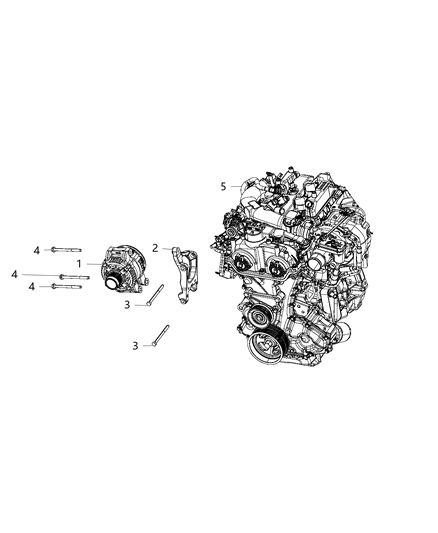 2019 Jeep Wrangler Bracket-Alternator Diagram for 5281576AB