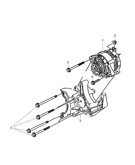 2001 Dodge Ram 1500 Alternator & Mounting Diagram 3