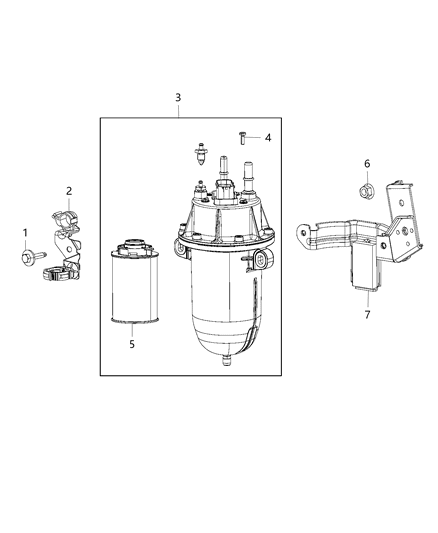 2015 Ram ProMaster 1500 Fuel Filter & Water Separator Diagram