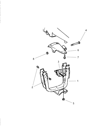 2001 Dodge Ram Wagon Engine Mounting, Rear Diagram 2