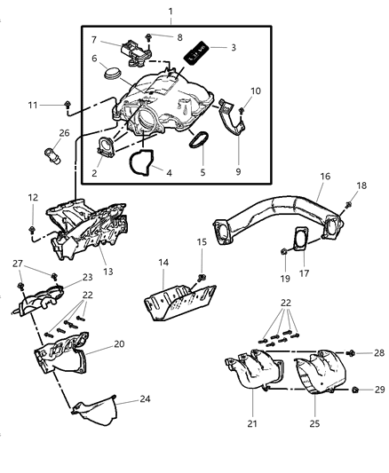 2007 Chrysler Town & Country Intake & Exhaust Manifold Diagram 3