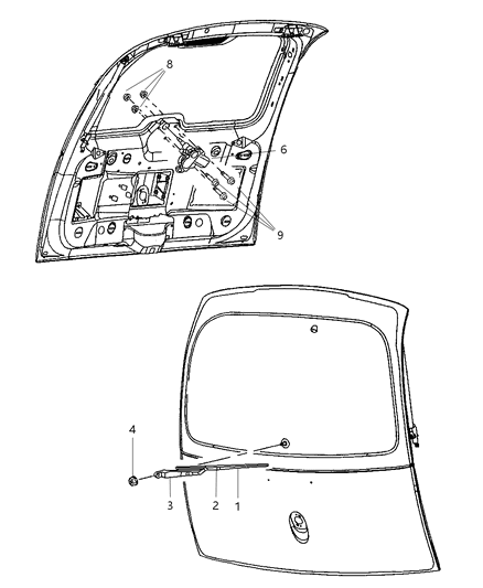 2007 Chrysler PT Cruiser Rear Wiper & Washer Diagram