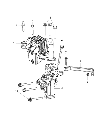 2014 Dodge Journey Engine Mounting Left Side Diagram 4