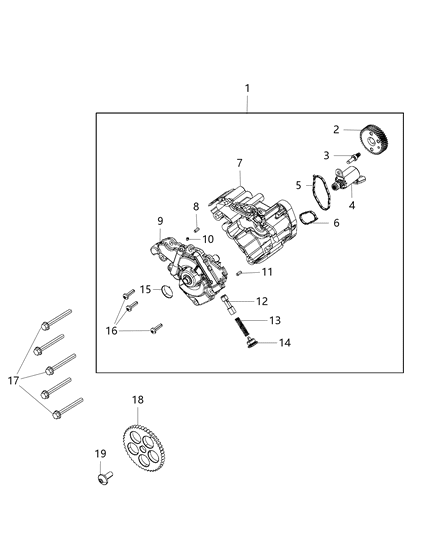 2019 Jeep Cherokee Pump-Engine Oil Diagram for 4893614AC