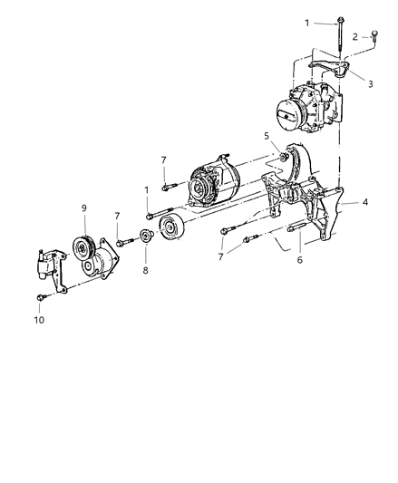 1997 Dodge Ram Wagon Mounting - Compressor Diagram