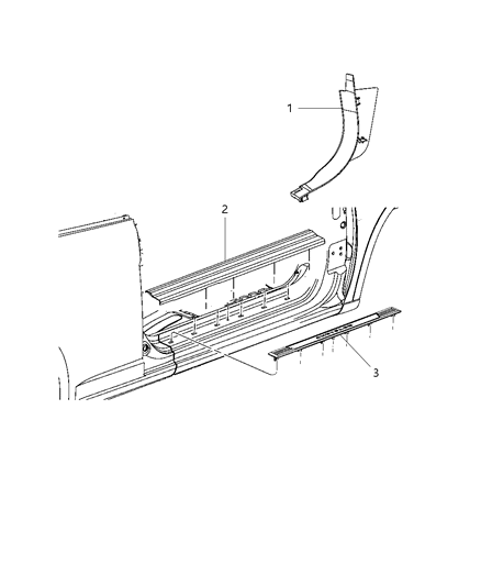 2009 Chrysler Sebring Molding-SCUFF Diagram for XQ88XT1AB