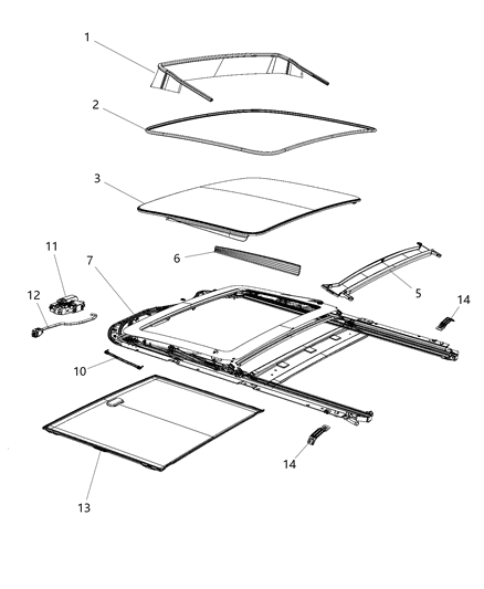 2015 Jeep Grand Cherokee Bracket-SUNROOF Frame Diagram for 68082484AA