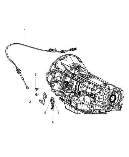 2009 Jeep Wrangler Gearshift Lever , Cable And Bracket Diagram 2