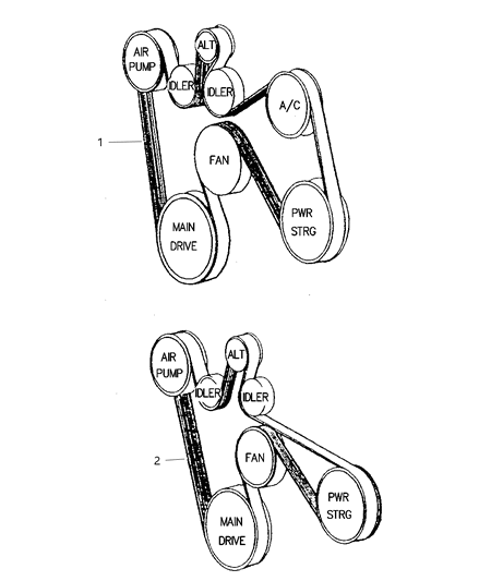 1999 Dodge Ram 2500 Regular Cab Drive Belts Diagram 2