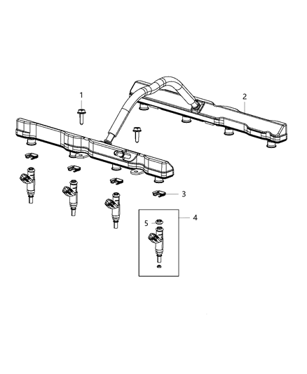 2019 Ram 4500 Fuel Rail & Injectors Diagram