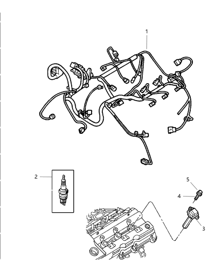 2002 Chrysler 300M Spark Plugs, Cables & Coils Diagram