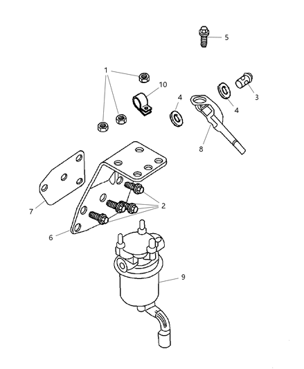 2000 Dodge Ram 2500 Bracket-Pump Diagram for 5015720AA