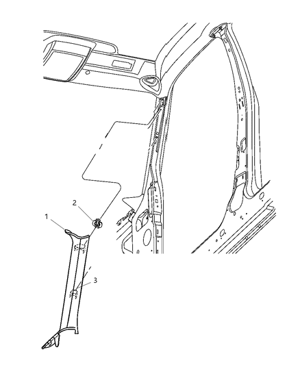 2012 Chrysler 300 Interior Moldings And Pillars - A Pillar Diagram