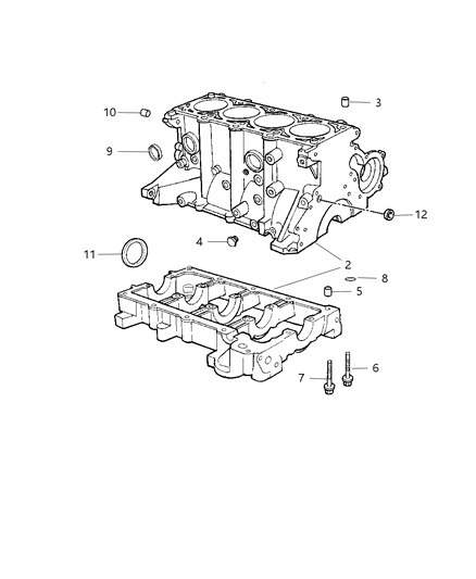 2003 Dodge Neon Engine-Long Diagram for R0420534AA