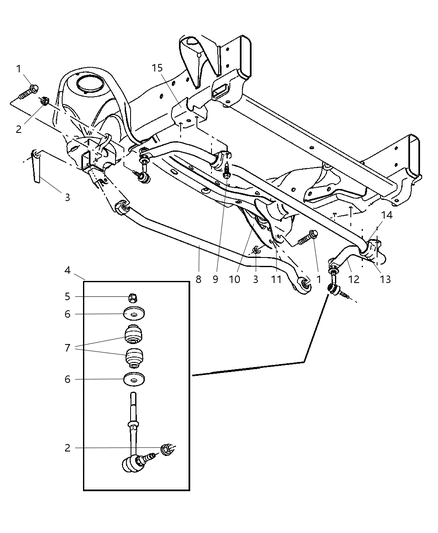 2004 Dodge Ram 3500 Front Sway Bar & Track Bar Diagram