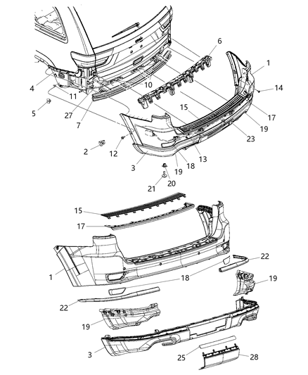 2016 Jeep Grand Cherokee APPLIQUE-FASCIA Diagram for 6BB49SZEAA