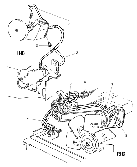 2000 Jeep Cherokee Power Steering Hoses And Reservoir Diagram 5