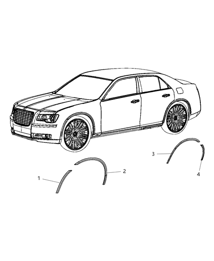 2014 Chrysler 300 Wheel Opening Moldings Diagram