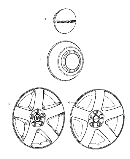 2011 Dodge Charger Wheel Covers & Center Caps Diagram