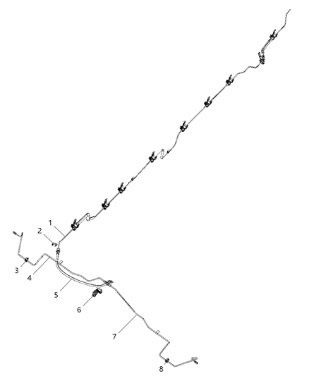 2010 Dodge Dakota Brake Tubes & Hoses, Rear And Chassis Diagram