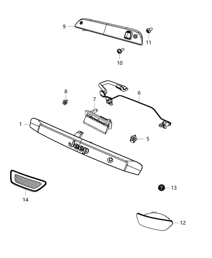 2016 Jeep Compass Handle-Light Support Diagram for 6CT42KARAA