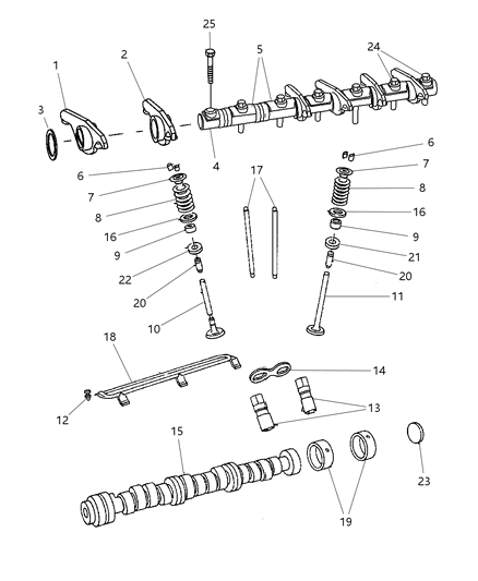 2009 Chrysler Town & Country Camshaft & Valvetrain Diagram 3