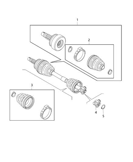 2016 Ram ProMaster City Boot Kit, Halfshaft Diagram