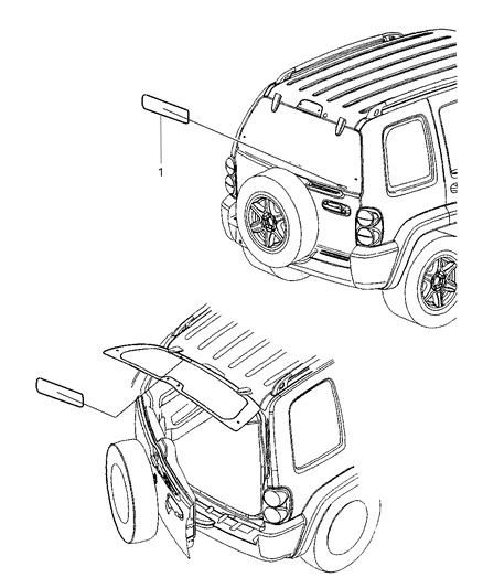 2007 Dodge Nitro Rear Glass Diagram