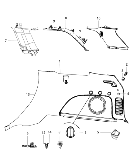 2019 Jeep Grand Cherokee Storage Diagram for 1TK072CSAA