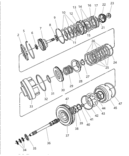 2005 Dodge Neon Clutch & Input Shaft Diagram