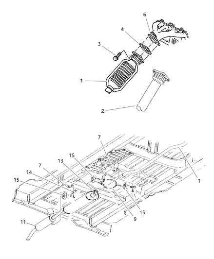 1999 Chrysler Town & Country Catalytic Converter Diagram for 4682433AC